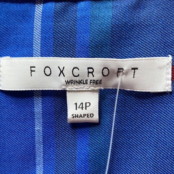 FOXCROFT Blue Plaid Blouse - Picture 11 of 12